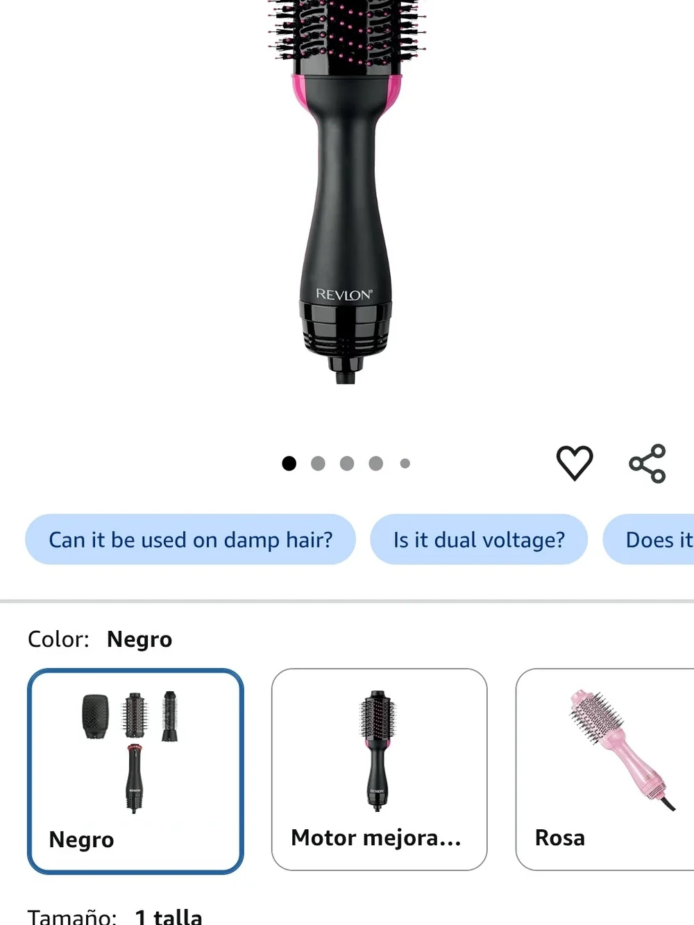 Revlon Black and Pink Hot Air Brush - Salon Round Styler